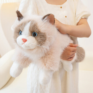 Yingguo island meowing ragdoll cat simulation cat doll backpack backpack kitten plush toy sleeping hold birthday gift brown ragdoll cat can meow 45cm