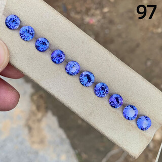 Chili natural tanzanite bare stone round ring surface round 7 blue purple no burning can be made into rings pendants earrings bracelets, etc. 16#1.17ct