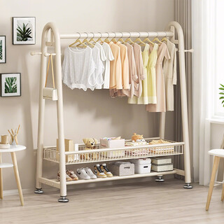 Quanpinwu clothes hanger floor-standing vertical coat rack hanging clothes rack bedroom special clothes drying rack hanging clothes advanced storage rack v double 120