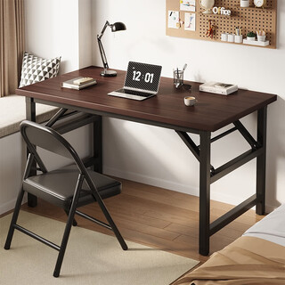 Humanity chengjia foldable computer table desktop desk home office desk bedroom small table simple study writing desk rectangular (table and chair set) 120*60*75cm (double rod)