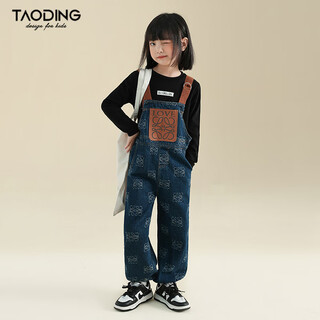 Taoding girls' denim overalls 2025 spring and autumn new style korean style casual pants for large children and children's overalls trendy