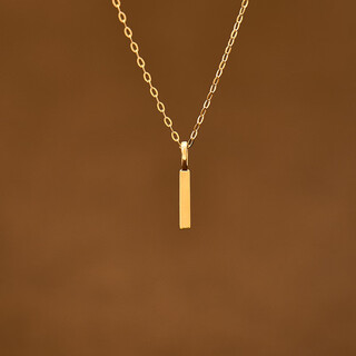 Yibiy advanced korean popular korean 14k gold necklace women's simple fashion strip glossy pendant clavicle chain set chain pendant