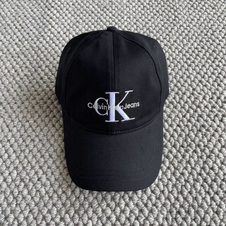 Ck baseball cap jennie's same baseball cap for men and women couples fashionable embroidered letter denim versatile duck hat double letter-black adjustable (52-60cm)