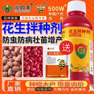 Zhaorufeng peanut seed dressing agent, germination and rooting prevention, insect prevention, disease prevention, antibacterial, high-yield coating agent, microbial inoculant fertilizer, 500g 1 bottle (free 1 package of brassinoids)