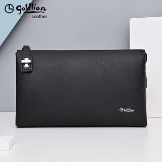 金利来（Goldlion）男士手抓包2025新款钱包真皮男款手拿包时尚品牌手包男 黑色[金利来-头层牛皮]