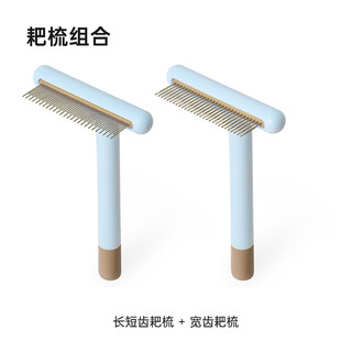 Mango pet mango facial comb for black chin tears, special cat comb, cat hair comb, dog hair comb, dog hair comb, 304 plastic handle rake comb, 2-piece set