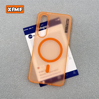 Xfmf high-end dopamine suitable for meizu 21 skin-feel advanced ins wind magnetic suction ultra-thin mobile phone case meizu 21pro anti-fall matte contrasting color barcode translucent hard shell for men and women orange magnetic suction-pc soft sand skin-feel shell meizu 21 pro