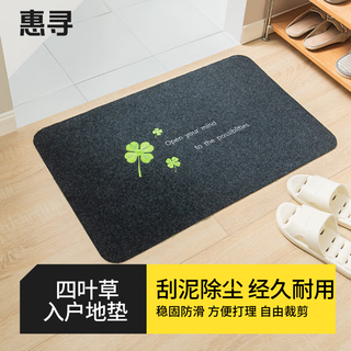 Hui xun four-leaf clover entrance floor mat, entrance door, entrance floor mat, living room kitchen, scraping mud, dust removal, non-slip mat 50x80cm