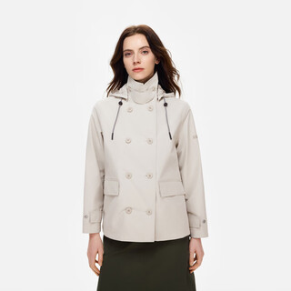 Aigle new spring and summer product gore-tex windproof, rainproof and breathable double-breasted windbreaker top for women, matte beige bf085 160 36 (160/84a)