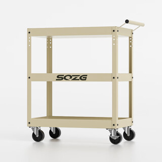 Oluoxun trolley commercial storage rack kitchen living room storage multi-functional trolley removable electric car three-layer tool cart basic model - desert yellow