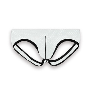 Austrian element hollow double-butt underwear men's low-waist ice silk t-pants elastic tight sexy pants comfortable thong boys' shorts white 1 pair l