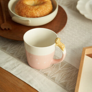 Siyue cat ceramic mug children's mug home milk breakfast cup home store look up-yellow cat