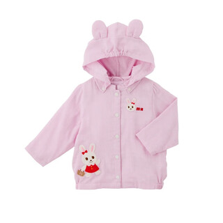 Mikihouse sun protection cardigan spring and summer new style for boys and girls cartoon cute bear and bunny hooded jacket bunny style 110 cm