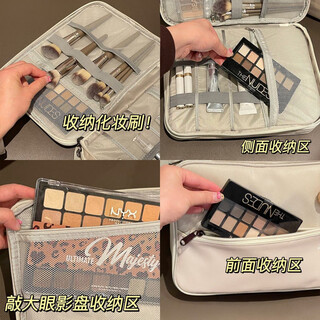 Cosmetic bag with large capacity and partition, portable out-and-out high-looking, stain-resistant cosmetics multi-functional storage wash bag, spare capybara decoration 1 piece