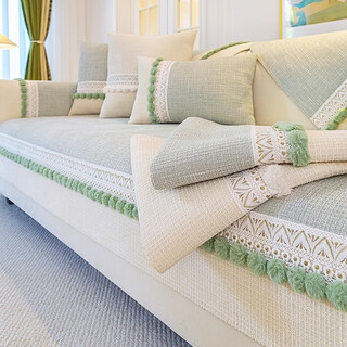 Lange 2025 new french chenille sofa seat cushion, universal for all seasons, anti-slip cushion, high-end backrest cover, xiaoxiangfeng-matcha (universal for all seasons) 70cmx70cm (can be used as armrests and backrests)