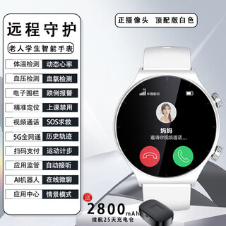 小米（MI）机Ml通用5G老人定位电话手表老年人痴呆防走丢追踪神器gps防走失定位手环通远程血压心率血氧  GPS 顶配白+充电仓【GPS定位+电