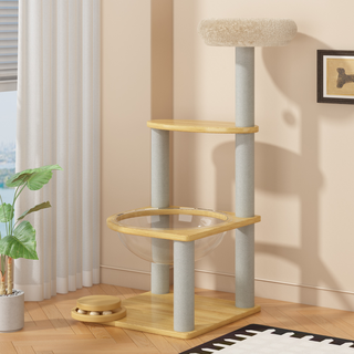 Long small pet cat climbing frame large cat nest cat frame universal pet cat toy sisal cat climbing tree cat scratching board cat jumping platform 100cm 4 layers a01 style
