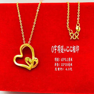 Mhfdo old phoenix quality vietnamese sand gold necklace women's 999 pure gold 18k gold-plated bow flower pendant clavicle heart-to-heart o-word necklace