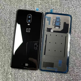 Oppo is suitable for oneplus 7pro original glass back cover oneplus 1+7 original mobile phone battery cover 1+6 back shell 1+6t oneplus 6t (bright porcelain black) original back cover with frame lens