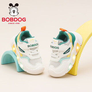 Babudou children's shoes, boys' lightweight and comfortable toddler shoes, autumn soft-soled versatile baby shoes 102353059 meters/coral green 24