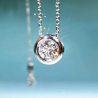 Vzzs 18k gold platinum soaked igi artificially cultivated diamond pendant 50 points 30 points single diamond platinum clavicle necklace without chain d vvs1/very slightly ngic+platinum pt950+20 points