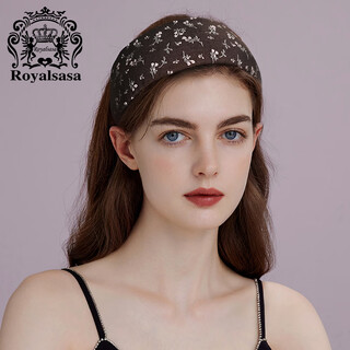 Royal sasa royal salsa wide-brimmed headband retro temperament floral fabric headband women's all-match outing press headband hair accessories