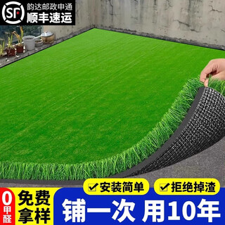 Nanjiren engineering simulation artificial turf fake turf plastic lawn kindergarten artificial fence outdoor decorative green mat 3cm encrypted silencer grass 1 square price