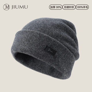 Jiumu pure wool warm woolen hat autumn and winter thickened knitted hat cold hat winter hat outdoor ear protection cold hat men winter
