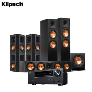 杰士（Klipsch）RP-280F家庭影院7.1电视音箱落地影院组合音响客厅影院R-112SW低音炮套装（黑色）配TX-NR6100功放