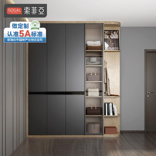 Sophia customized wardrobe, bedroom furniture, light luxury integrated wardrobe, door to top large wardrobe storage cabinet, whole house customization, membership bonus