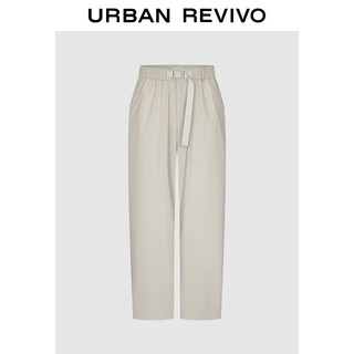 Ur2026 spring new men's fashion casual elastic waist belt wide leg pants uuy650006 khaki gray 30