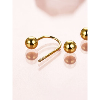 Fat donglai's same style 18k gold u-shaped screw earrings u-shaped yellow l gold spiral ear plugs qixi valentine's day gift (18k gold color) spiral ear plugs (one) (one