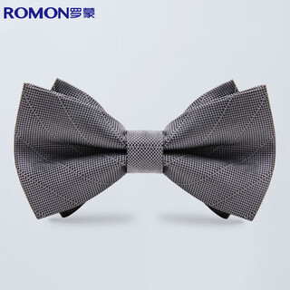 Luo meng men's bow tie formal wedding groomsmen and groomsmen double layer gray bow tie gift box gray gift box