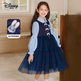 Платье-юбка для девочек disney zootopia judy, осень 2025, Новое поступление, платье из двух частей