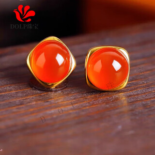 Dolp natural southern red agate sterling silver earrings for women ice red cherry red ruby and jade earrings gift