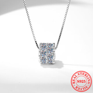 Caox small waist pendant full diamond moissanite necklace 925 sterling silver clavicle chain internet celebrity necklace female d color moissanite moissanite