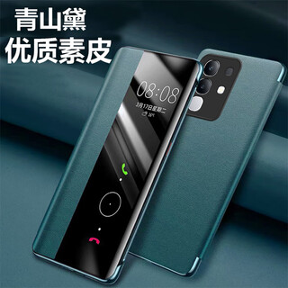Omega is suitable for vivo y50 5g version mobile phone case protective cover flip-type smart leather case sleep wake-up all-inclusive men and women new anti-fall business case window couple silicone soft qingshan dai smart flip cover * plain leather case * sleep wake-up vivo y50