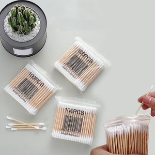 Covio 100 pieces double-headed disposable multi-purpose cotton swabs for ear removal makeup remover cotton swabs baby cotton swabs regular style 300 pieces / 3 packs