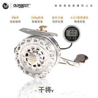 Obest ganjiang 5 all-metal raft fishing reel one-click heavy lead slow descent with leakage force digital display raft fishing reel fishing reel obest left hand