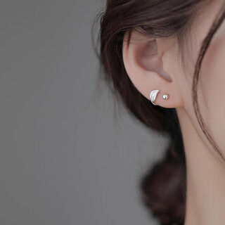 Qi xiaomi s999 sterling silver leaf earrings for women, pierced earrings for sleeping, no need to remove ear bone nails, 2025 new bestie silver earrings, a pair of leaf earrings, 999 pure silver