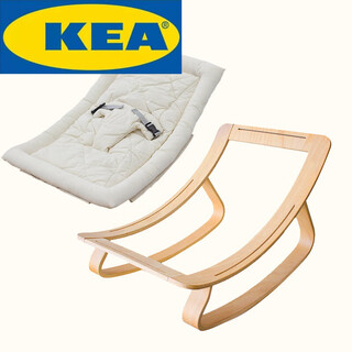 Agox solid wood baby rocking chair non-electric newborn baby rocking bed children's regular model + spine protection cushion, load-bearing 15kg