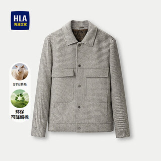 Hla heilan home jacket men's lapel warm sheep wool soft flat jacket men hwjad4w126a khaki stripe d6 m 170/88a recommended 125~136jin jin is equal to 0.5 kg