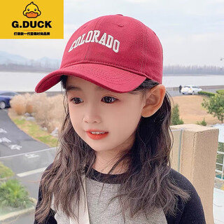 Children's hats spring and autumn fashionable and versatile girls' peaked hats fashionable korean style sun visor baseball caps boys' sun hat trendy burgundy-colorado 2 years old-6 years old hat circumference 48-50cmx adjustable