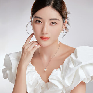 Dl 1998 fat donglai same style s925 silver freshwater pearl necklace earrings official flagship store necklace 11-12mm