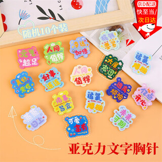 Dongzhitiandi inspirational text brooch, high school entrance examination and college entrance examination inspirational cheering badge, cheering blessings for primary school students graduation gift pin, random inspirational text brooch, 10 pieces