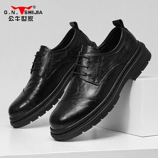 Bull family new leather shoes men's business casual shoes men's british style spring and autumn groom's wedding formal shoes