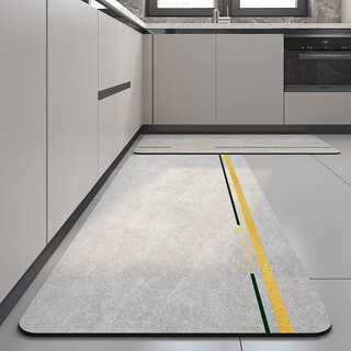 Qiqijia household negative ion no-wash kitchen floor mats long strip foot mats can be wiped, water-absorbent, oil-absorbent, non-slip, dirt-resistant, waterproof and oil-proof