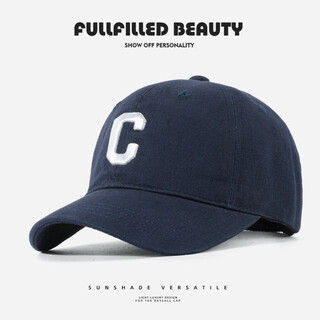 Sumu bai 2025 new children's baseball cap spring and autumn style baby hat boys and girls fashion c letter peaked cap casual navy blue one size (48-53cm)