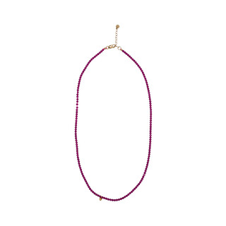 Caoxpausaann spring and summer beads rose ruby faceted hand-beaded small gold beads niche design necklace rose red