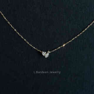 Chili 18k gold diamond pendant necklace women's high-end color gold clavicle chain 520 gift for girlfriend necklace ready stock 40+3cm